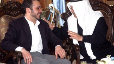 سمو الأمير علي بن الحسين ورئيس النادي الفيصلي الشيخ سلطان ماجد العدوان-(أرشيفية)
