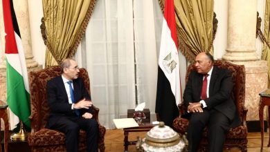 وزير الخارجية المصري سامح شكري يستقبل وزير الخارجية وشؤون المغتربين أيمن الصفدي